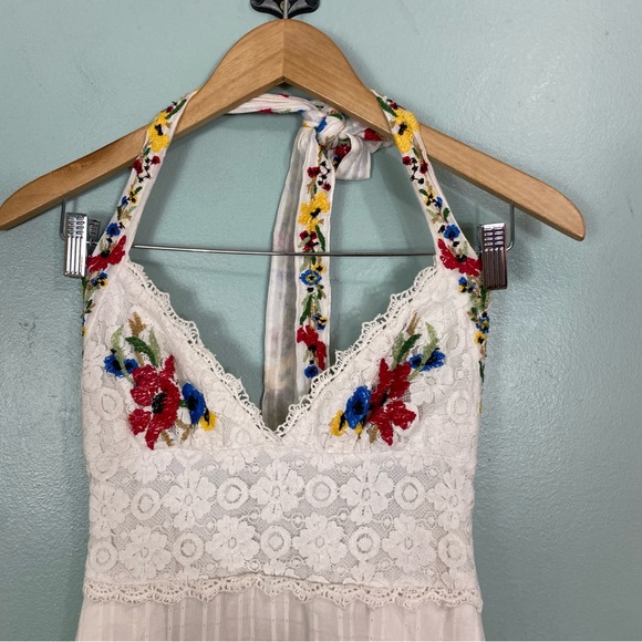Free People Keila Midi Dress Embroidered Floral Lace XS - Picture 3 of 10